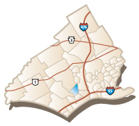 Map of Brookhaven, PA